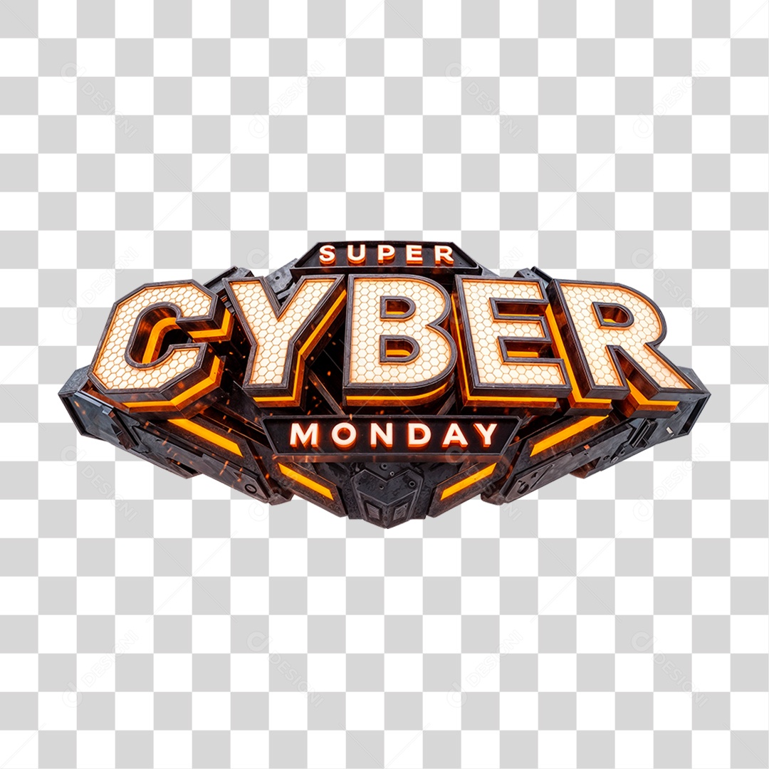 Selo 3D Super Cyber Monday PNG Transparente