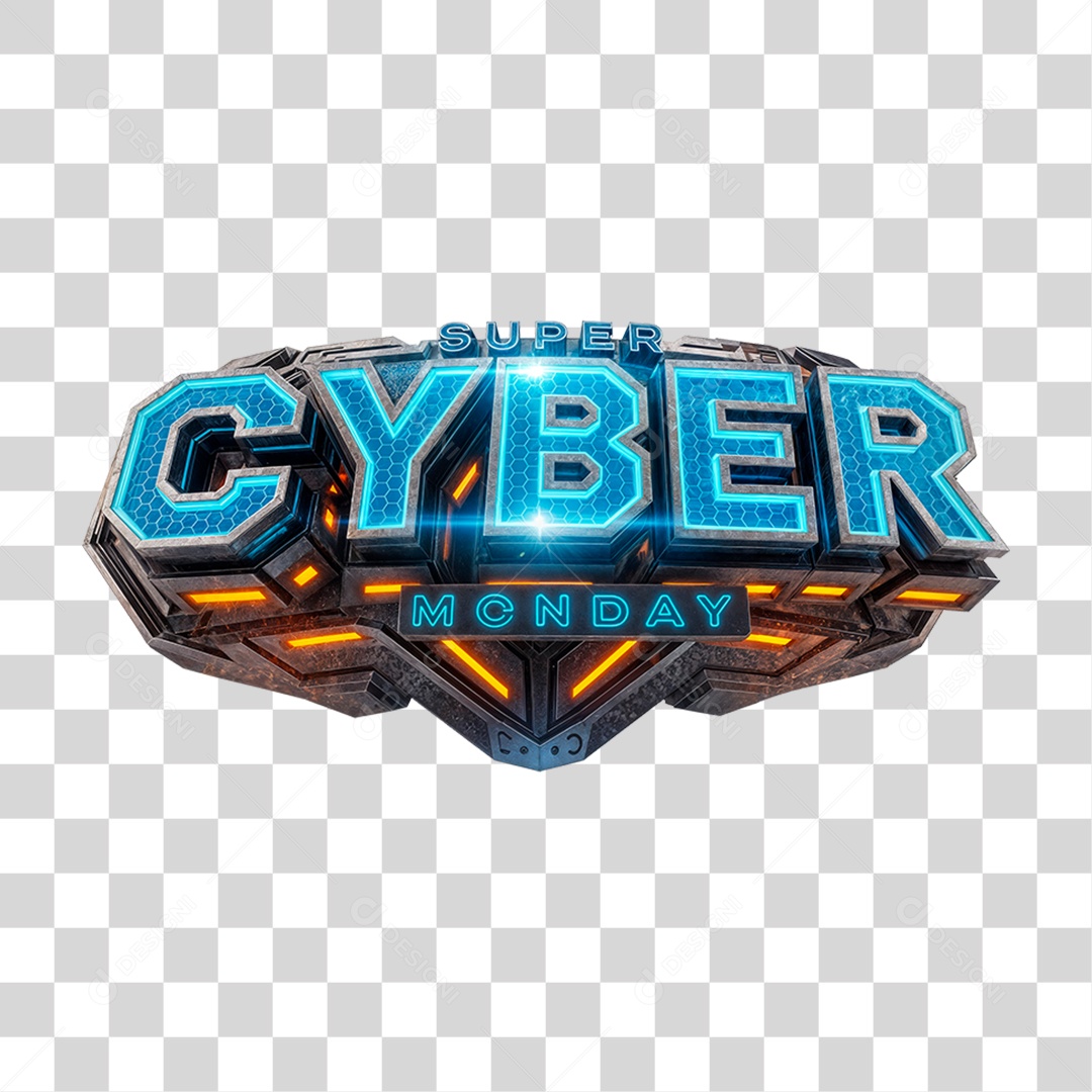Selo 3D Super Cyber Monday PNG Transparente