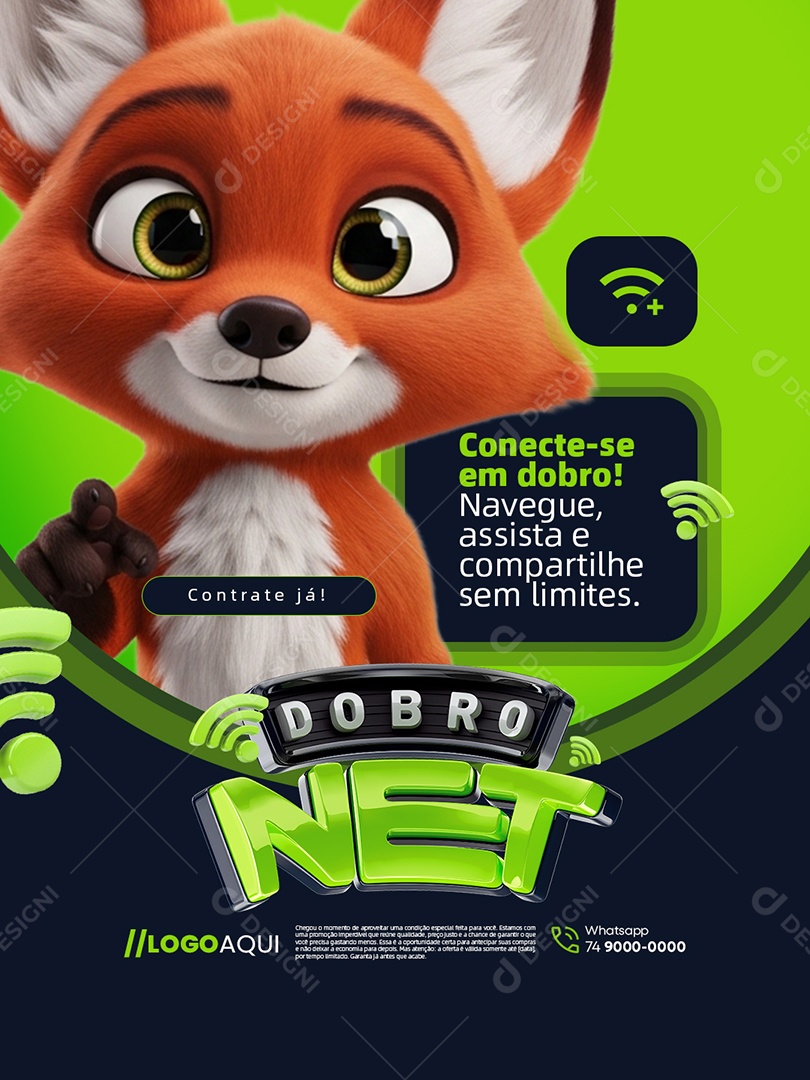 Dobro Net Provedor de Internet Contrate Já Social Media PSD Editável