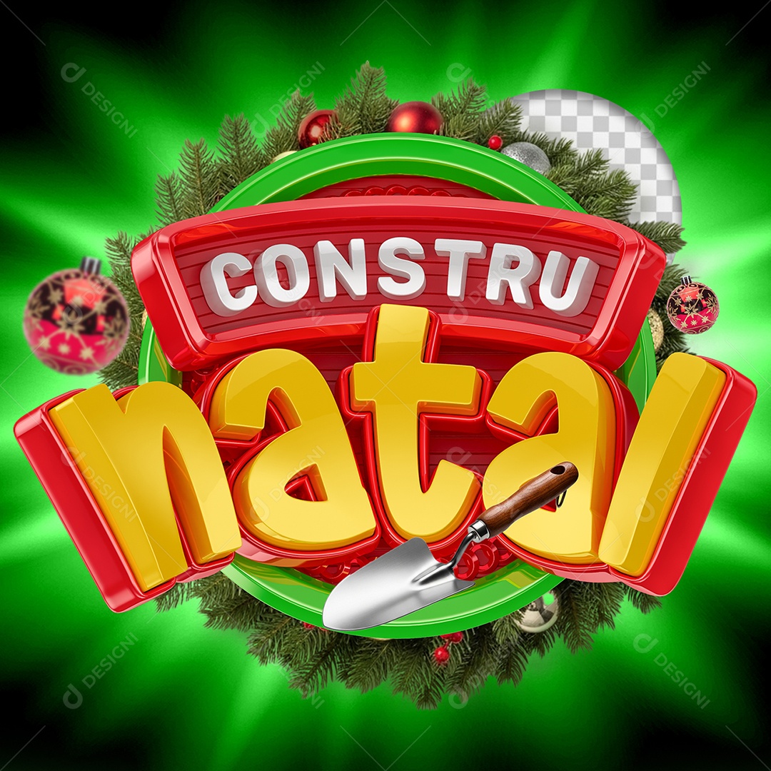Constru Natal Selo 3D para Composição PSD
