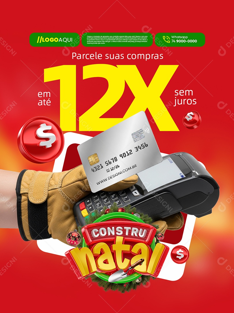 Constru Natal Parcele Suas Compras Social Media PSD Editável