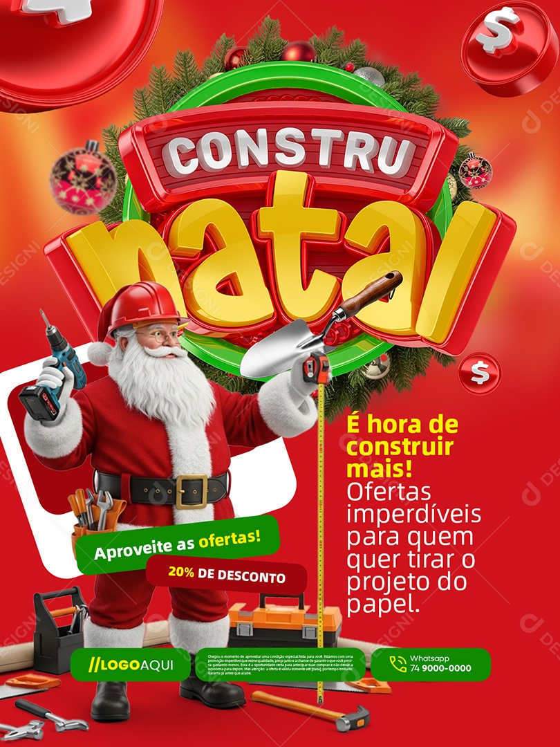 Constru Natal Aproveite as Ofertas Social Media PSD Editável