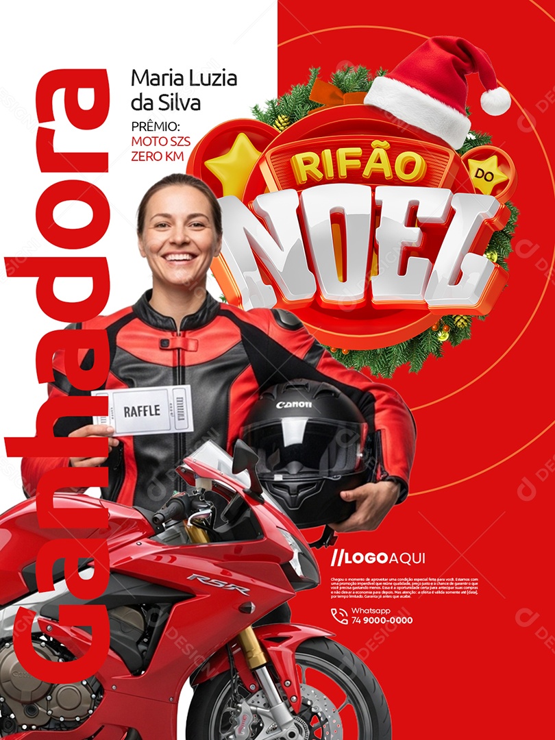 Rifão do Noel Concessionária de Motos Prêmio Social Media PSD Editável