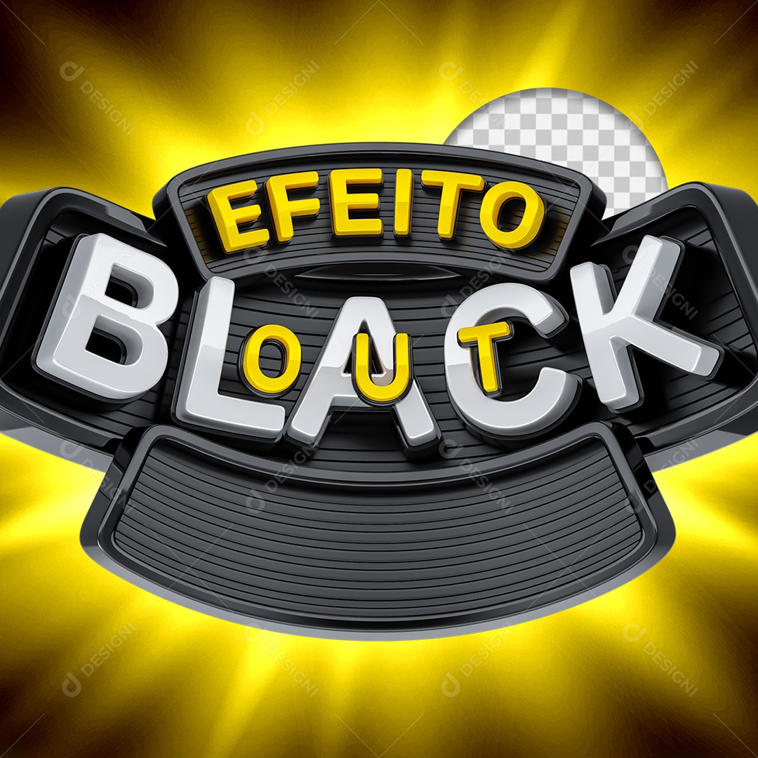 Efeito Blackout Selo 3D para Composição PSD