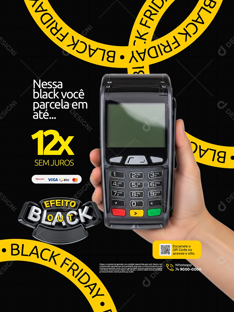 Efeito Blackout Loja de Eletrodomésticos 12x Sem Juros Social Media PSD Editável