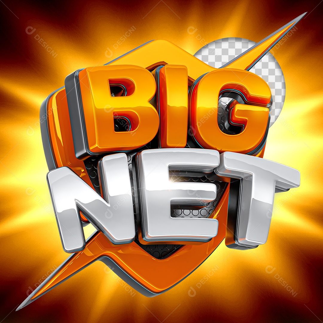 Big Net Selo 3D para Composição PSD