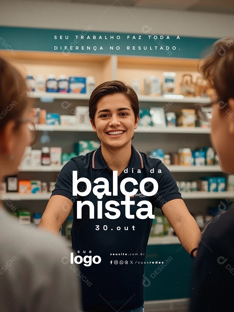 Dia do Balconista 30 de Outubro Social Media PSD Editável