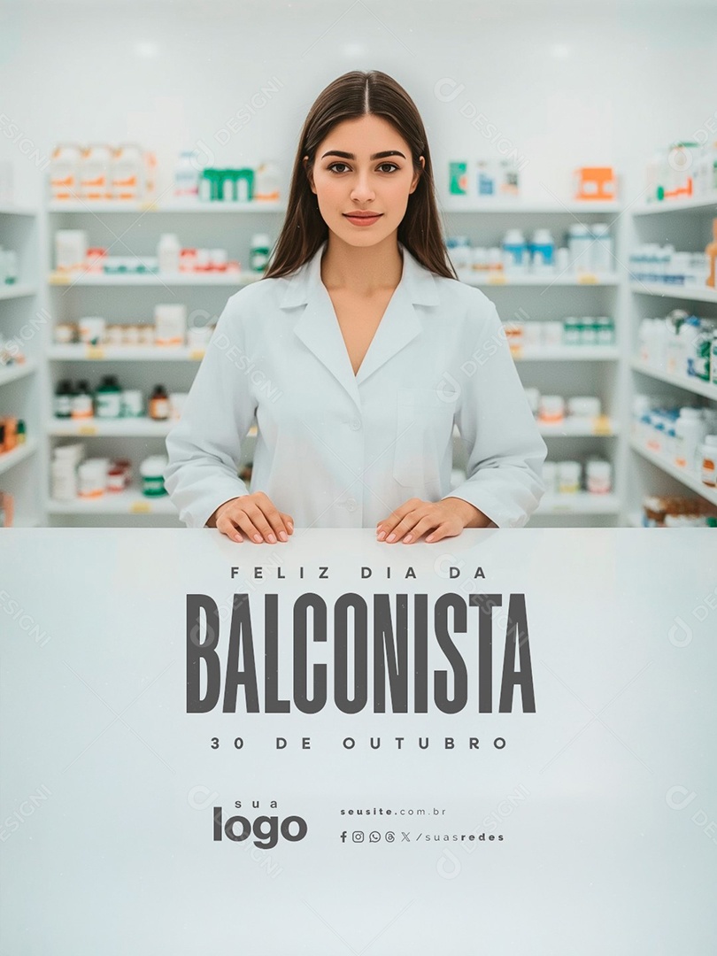Feliz Dia do Balconista 30 de Outubro Social Media PSD Editável