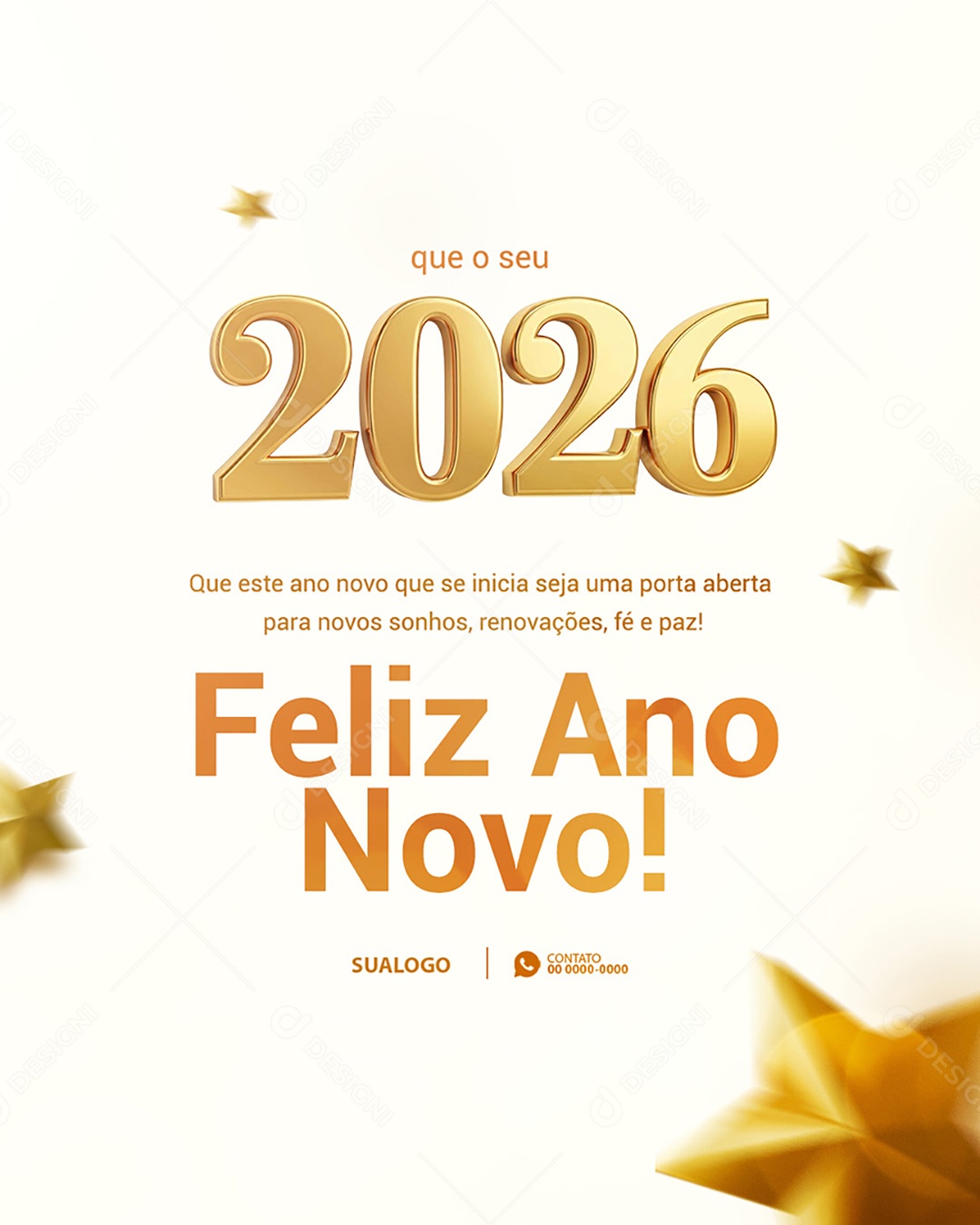 Feliz Ano Novo 2026 Social Media PSD Editável