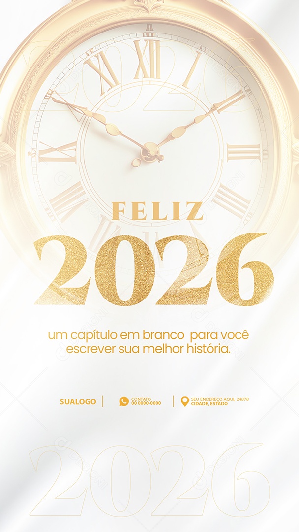 Story Feliz Ano Novo 2026 Social Media PSD Editável