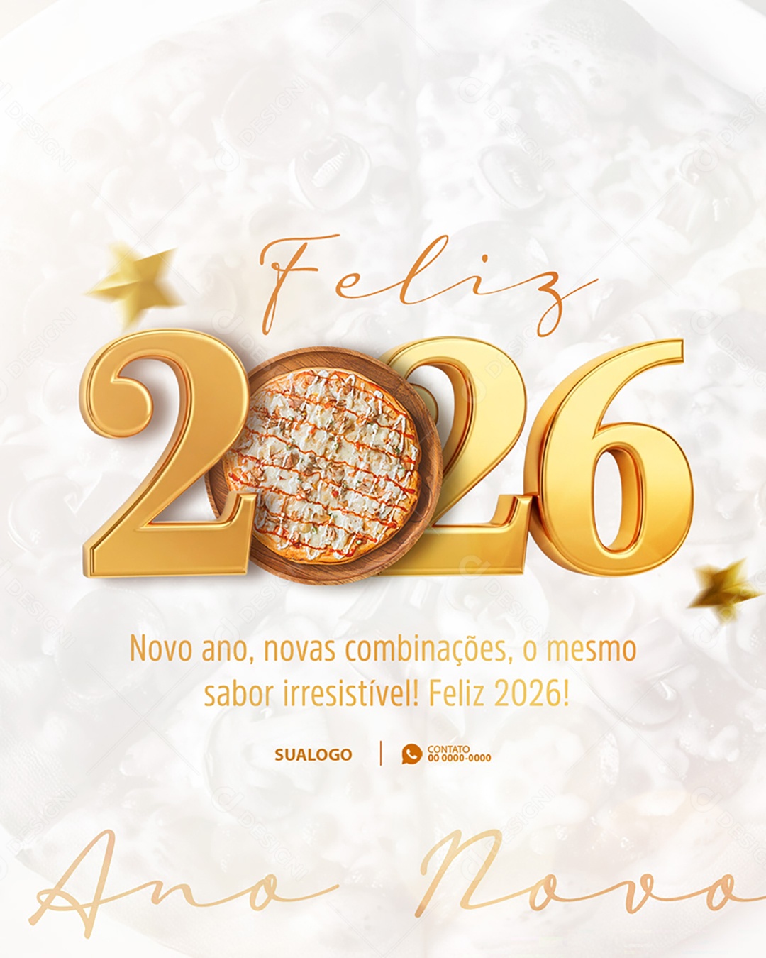 Feliz Ano Novo 2026 Social Media PSD Editável