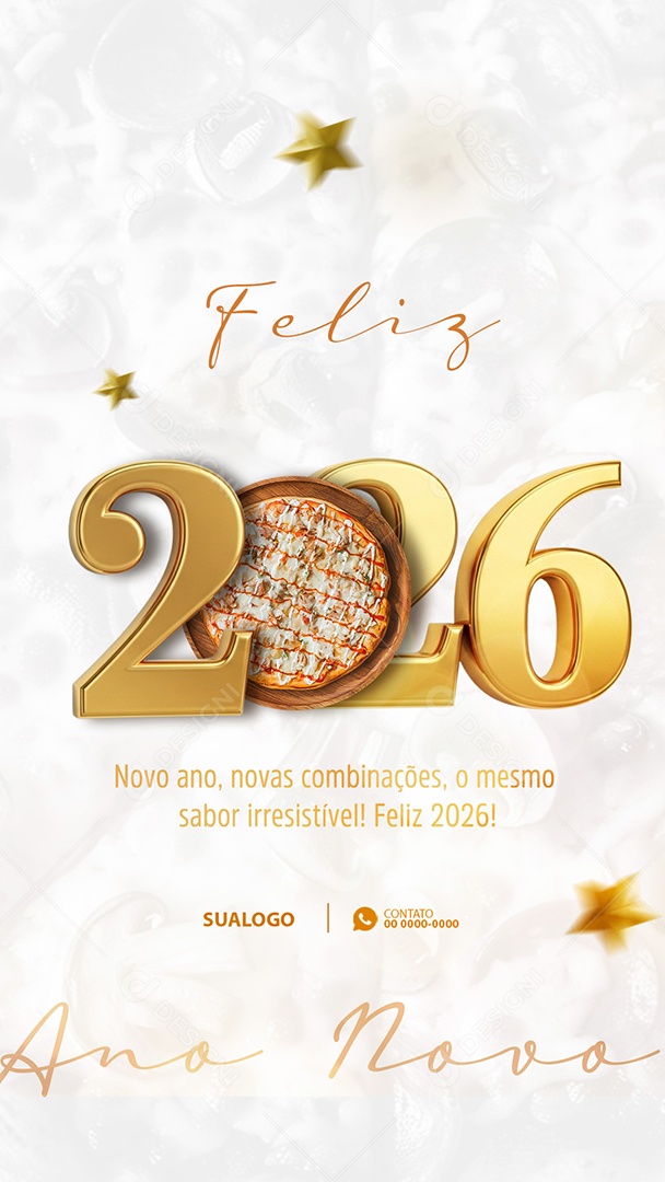 Story Feliz Ano Novo 2026 Social Media PSD Editável