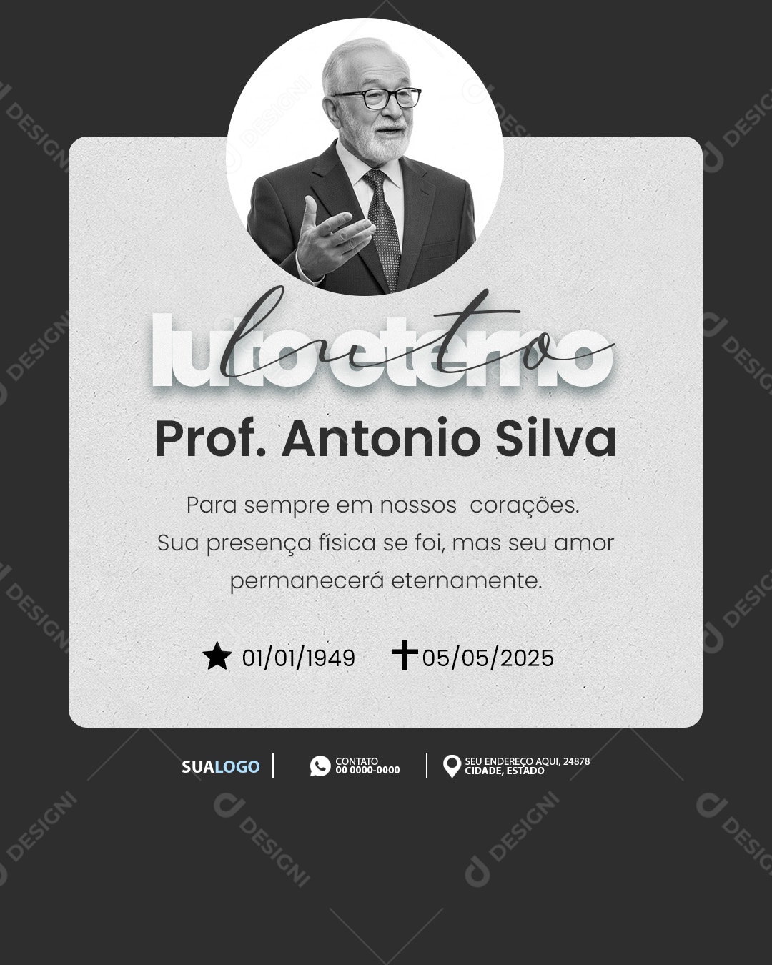 Luto Saudades Eternas de Alguém Tão Especial Social Media PSD Editável