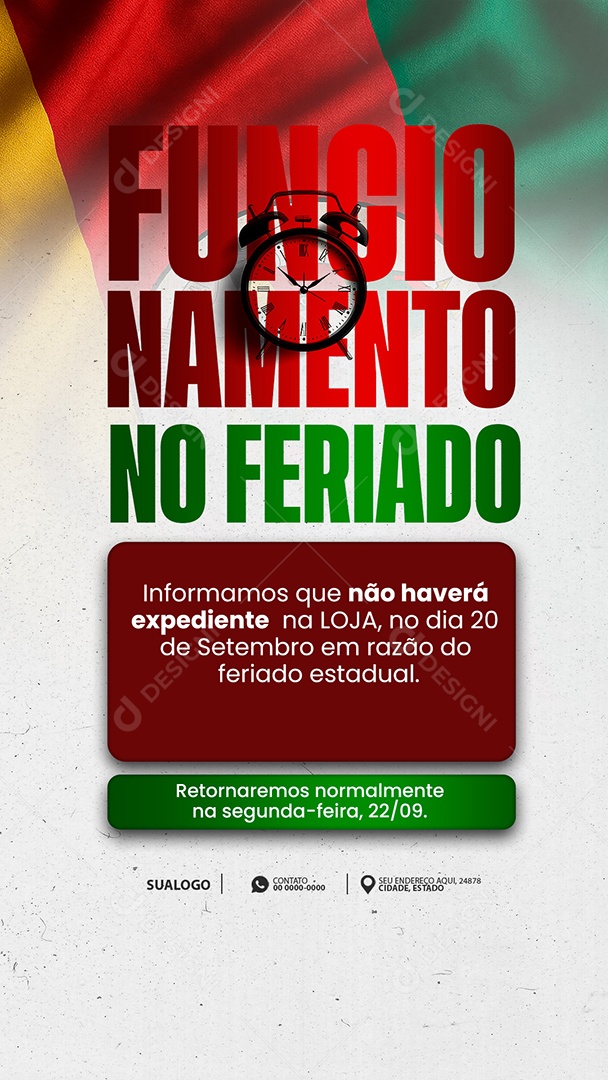 Story Loja Horário de Funcionamento Social Media PSD Editável