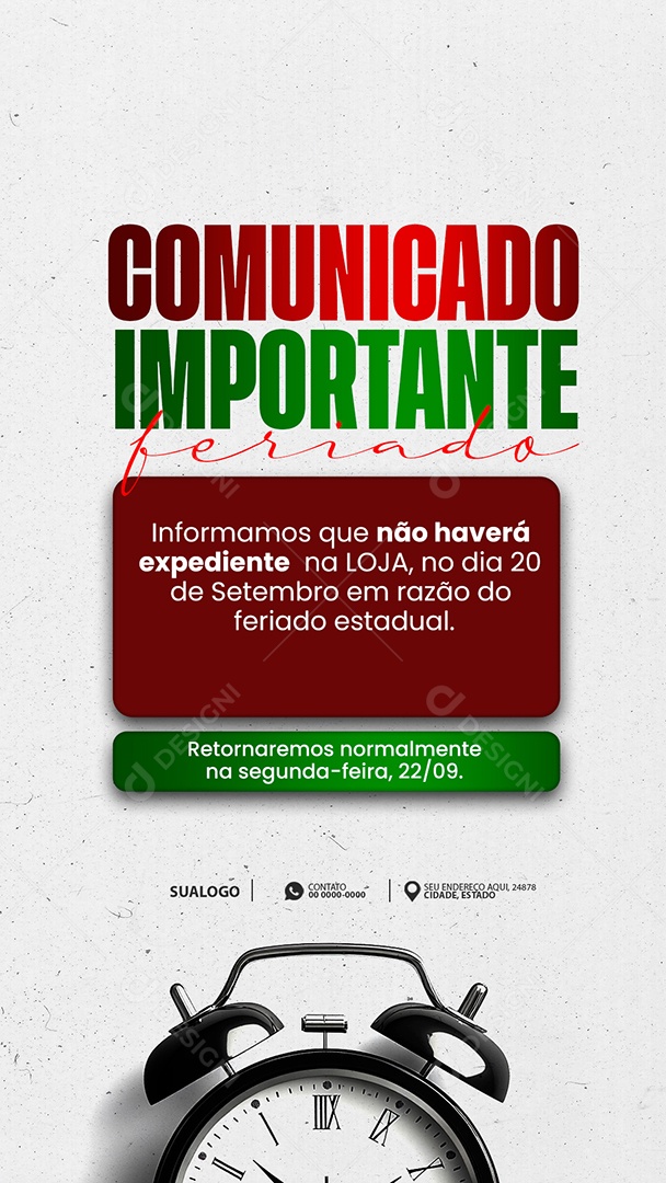 Story Loja Horário de Funcionamento Social Media PSD Editável