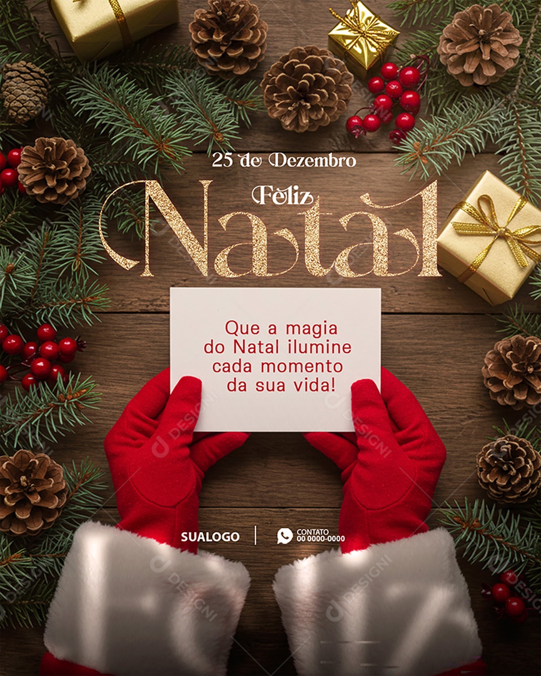 Feliz Natal Que o Espírito Natalino Transforme Sonhos em Realidade Social Media PSD Editável