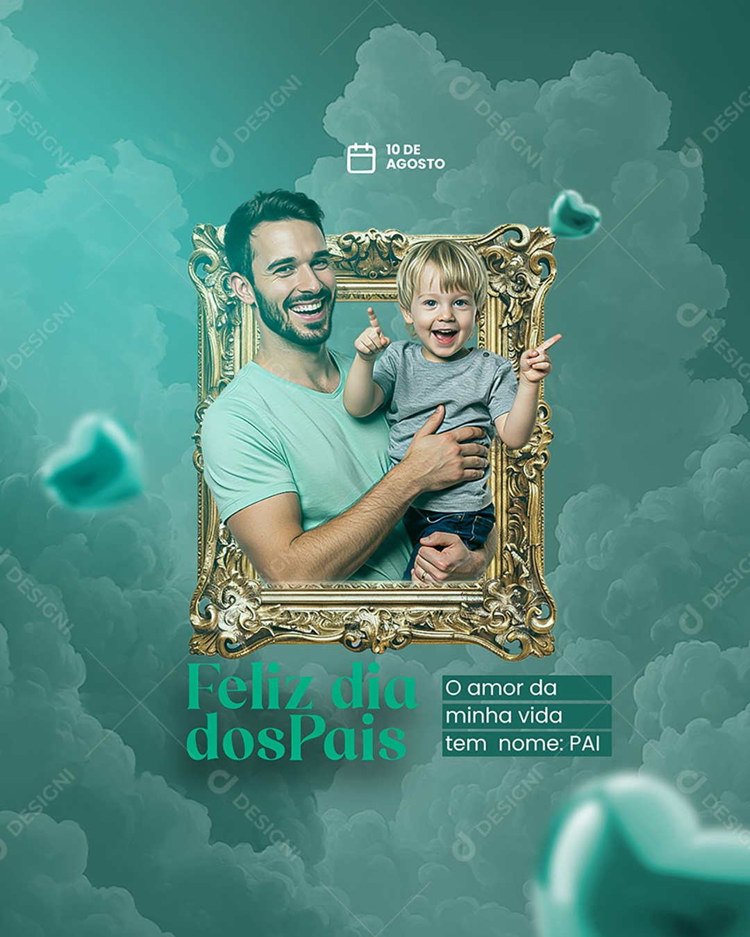 Feliz Dia dos Pais para o Melhor Pai do Mundo Social Media PSD Editável