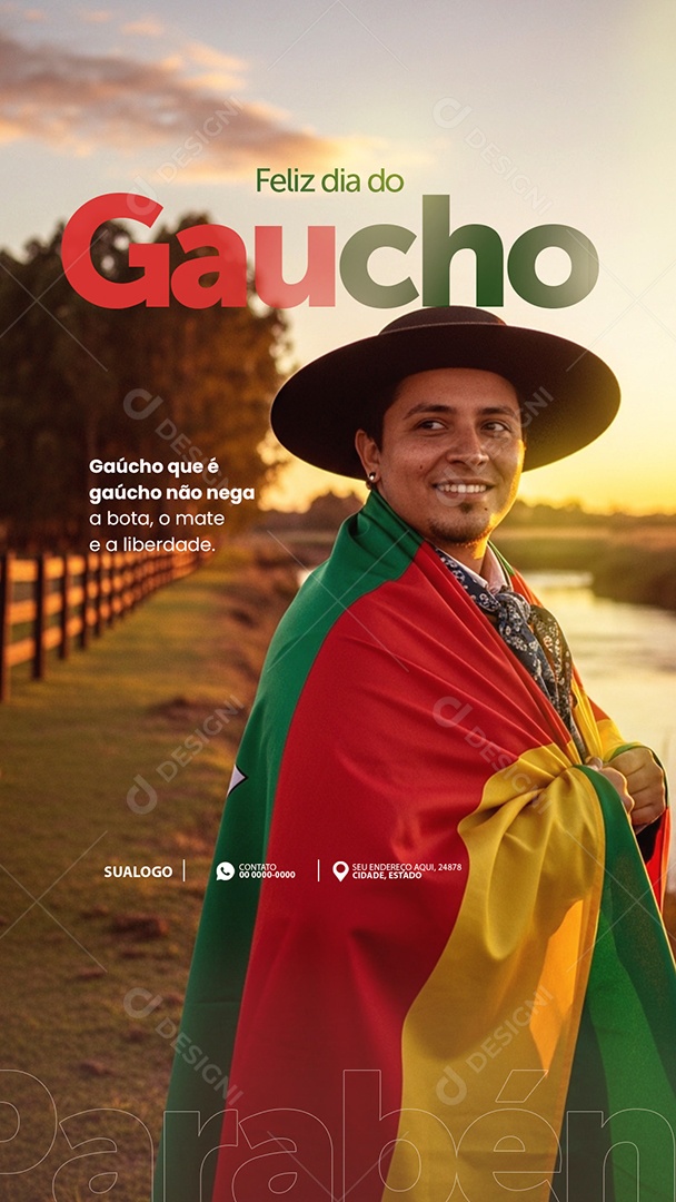 Dia do Gaúcho 20 de Setembro Social Media PSD Editável