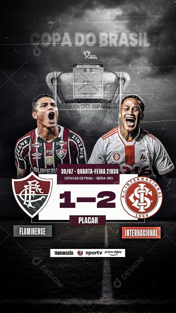 Story Fluminense x Internacional Supercopa do Brasil Futebol Social Media PSD Editável