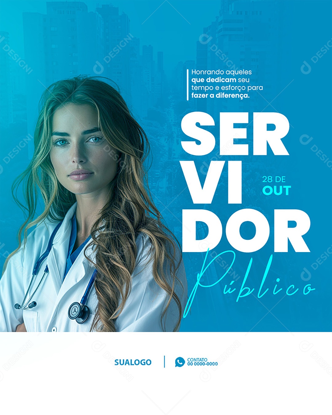 Aquele que Auxiliar Dia do Servidor Público Social Media PSD Editável