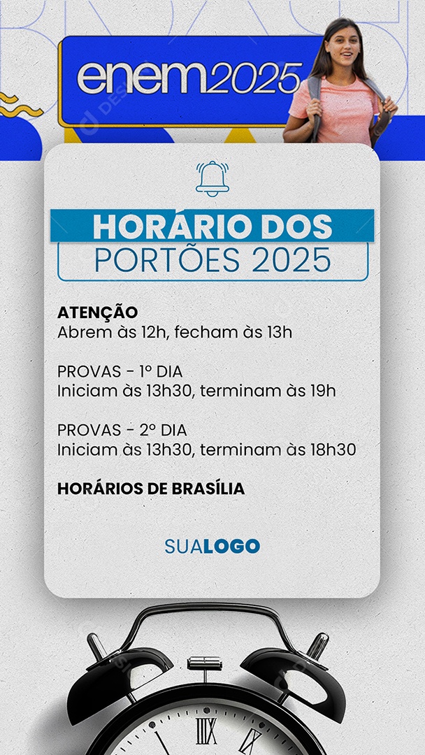 Story Enem Horário Dos Portões Social Media PSD Editável