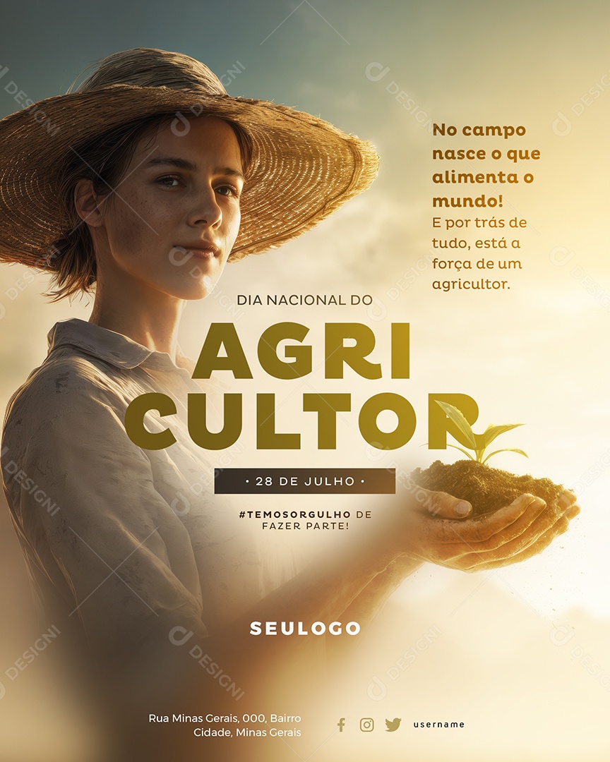 Dia Nacional do Agricultor 28 de Julho Social Media PSD Editável