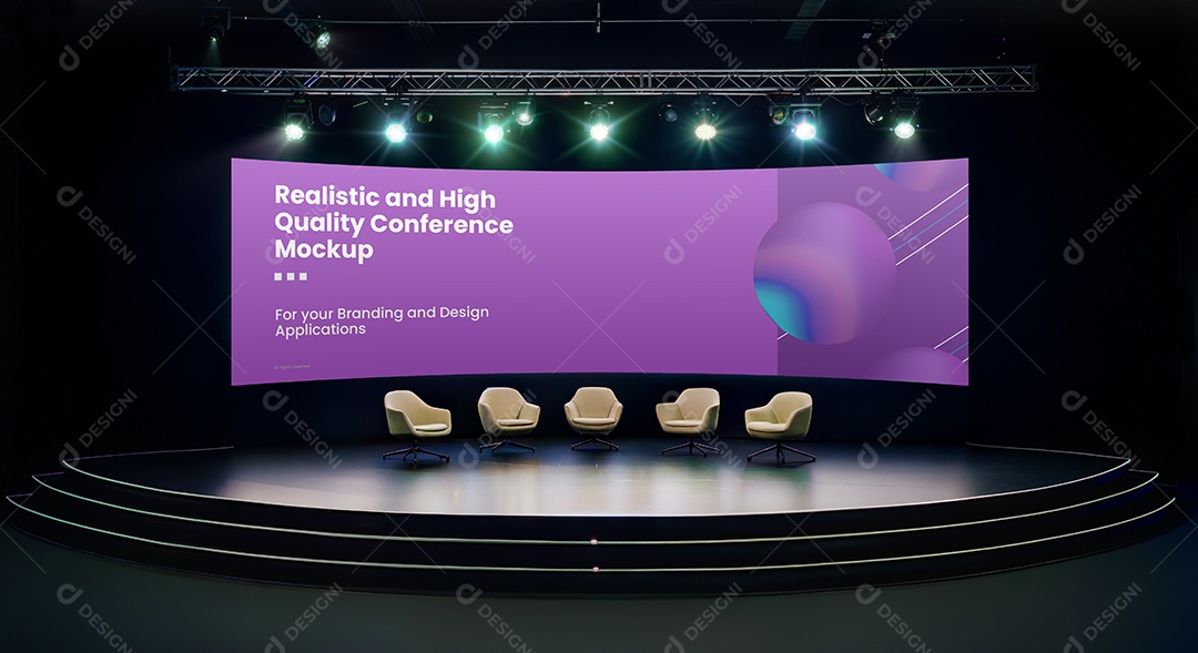 Sala de Conferência Mockup PSD Editável