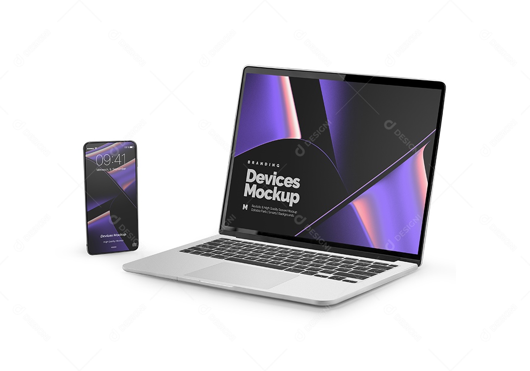 Mockup de Celular  e Notebook  PSD Editável