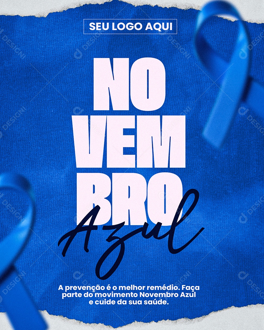 Novembro Azul Prevenção é o Melhor Remédio Social Media PSD Editável