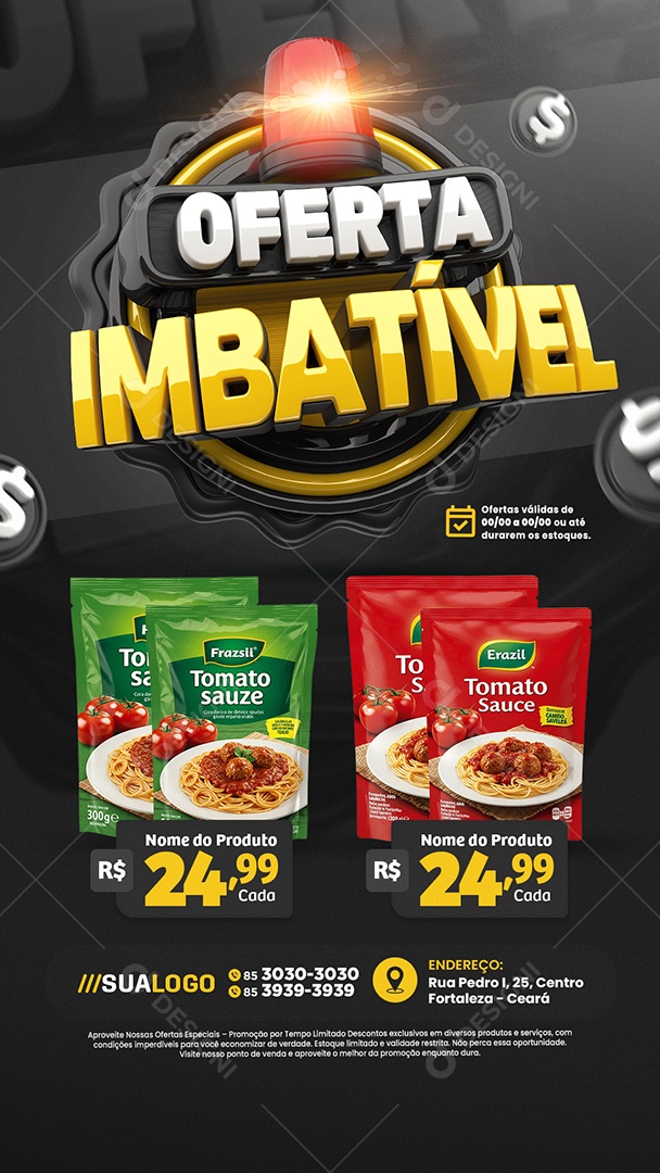 Story Tabloide Oferta Imbatível Supermercado Produtos Preço Baixo Social Media PSD Editável