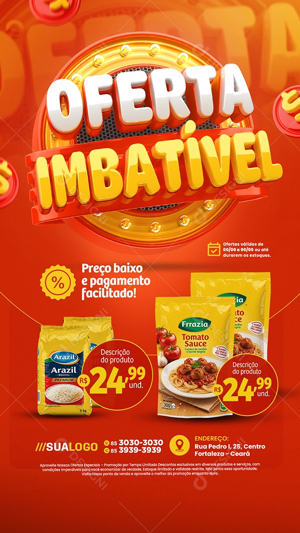 Story Tabloide Oferta Imbatível Supermercado Produtos Tudo com Até 40% Off Social Media PSD Editável