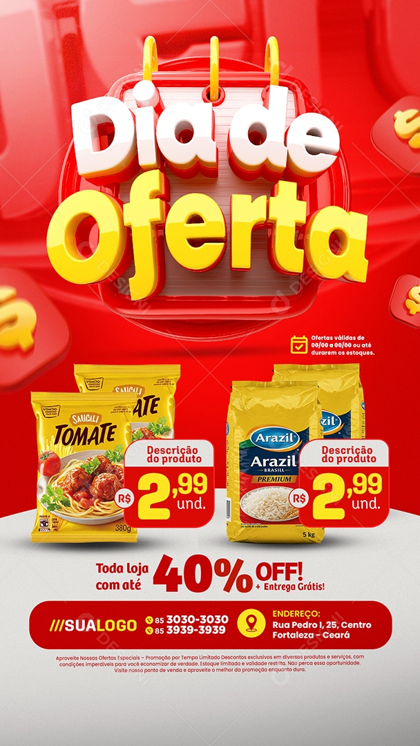 Story Tabloide Dia de Oferta Produtos Social Media PSD Editável