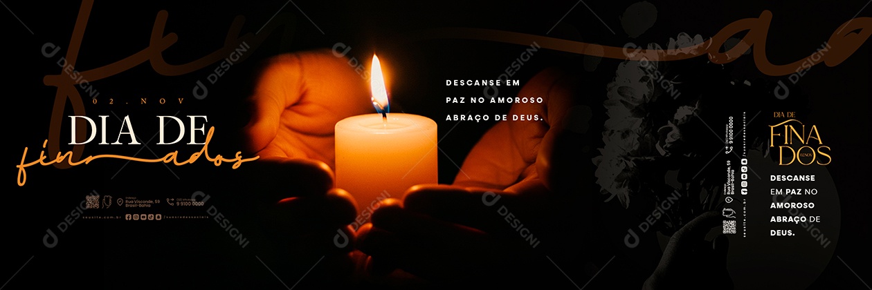 Carrossel Dia de Finados 02 de Novembro Social Media PSD Editável