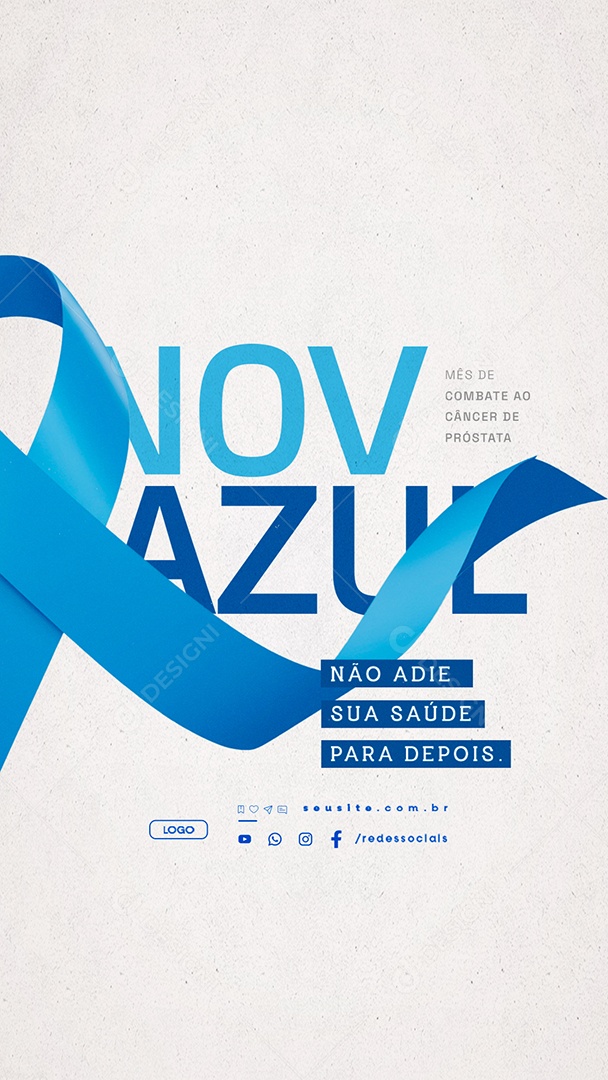 Story Novembro Azul Não Adie Sua Saúde para Depois Social Media PSD Editável