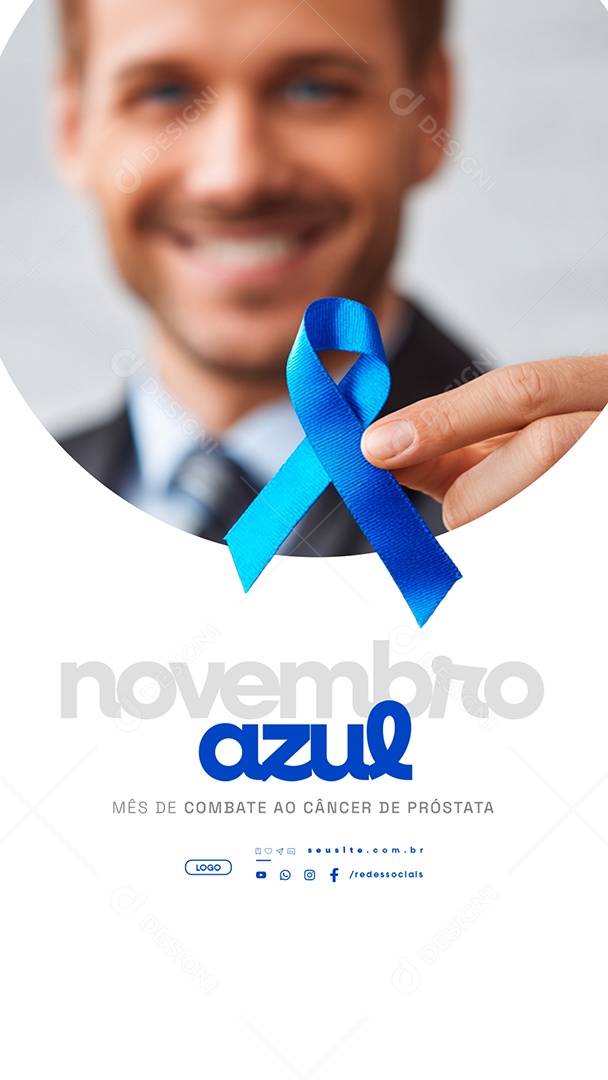 Story Novembro Azul Mês de Combate ao Câncer de Próstata Social Media PSD Editável