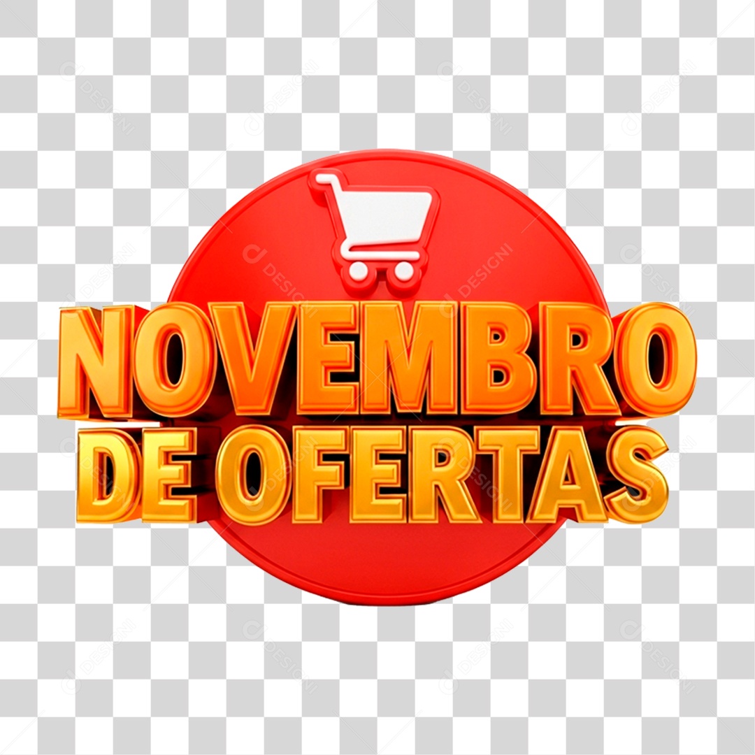 Selo 3D Novembro de Ofertas PNG Transparente