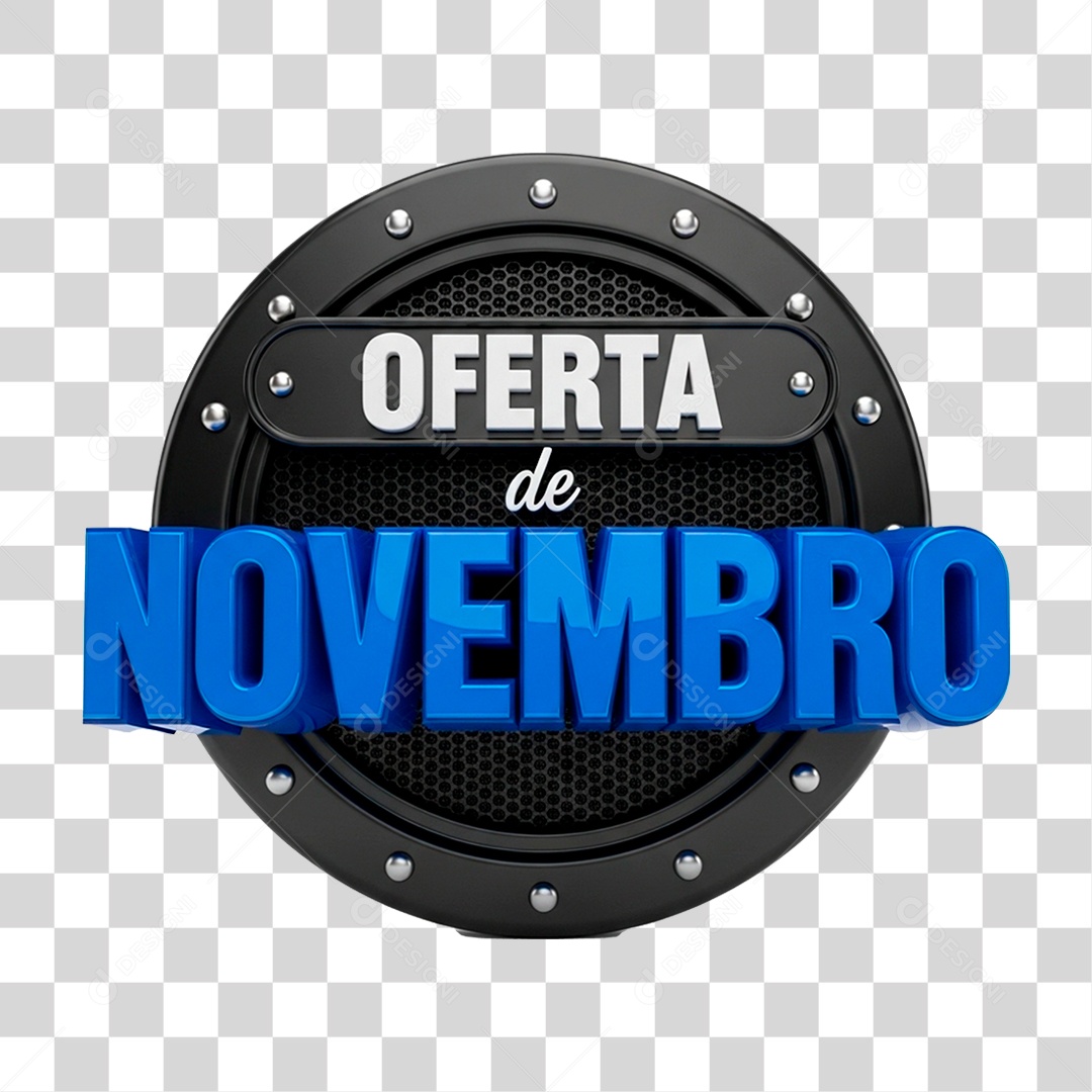 Selo 3D Oferta de Novembro PNG Transparente