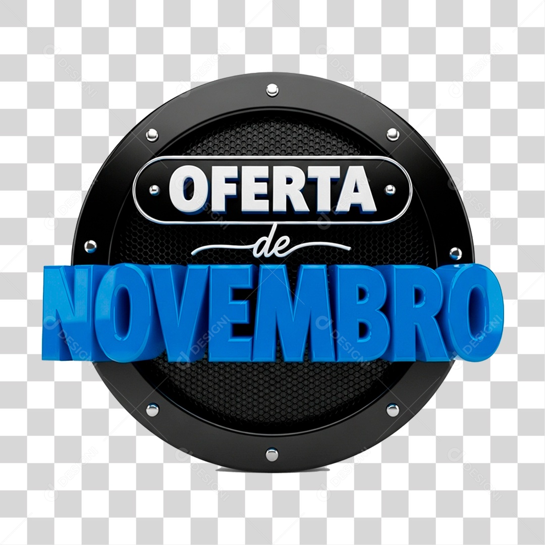 Selo 3D Oferta de Novembro PNG Transparente
