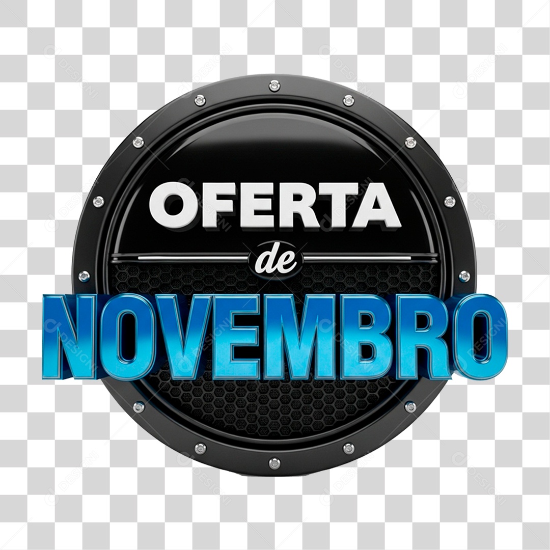 Selo 3D Oferta de Novembro PNG Transparente