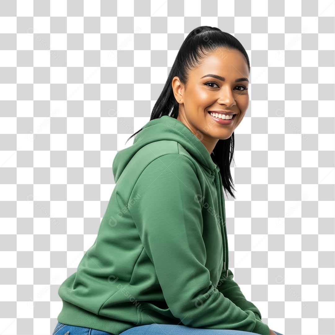 Mulher Modelo Fazendo Pose para Foto PNG Transparente