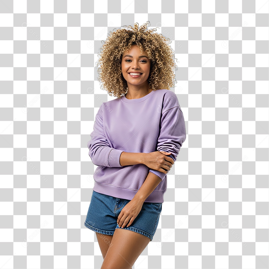 Mulher Modelo Fazendo Pose para Foto PNG Transparente