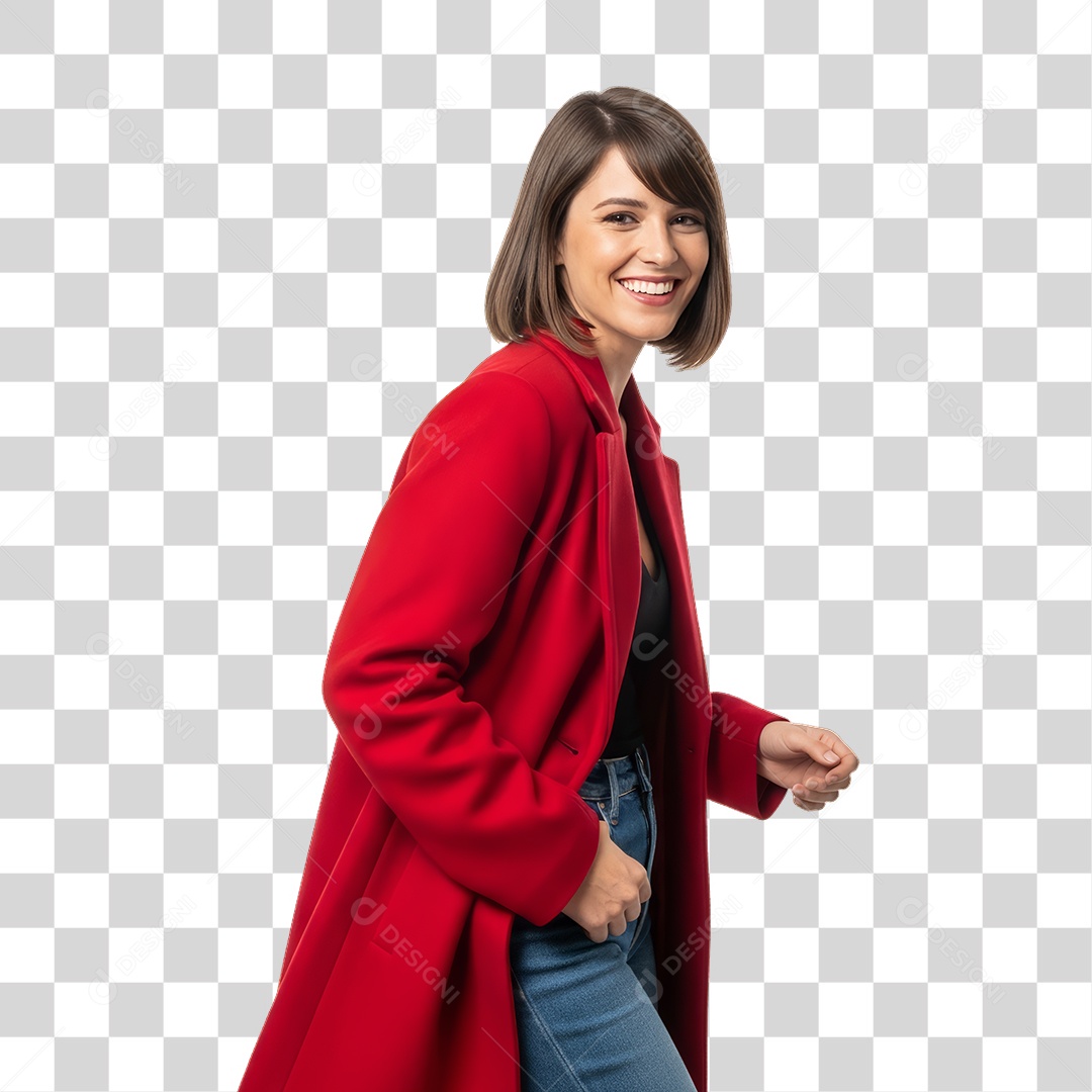 Mulher Modelo Fazendo Pose para Foto PNG Transparente