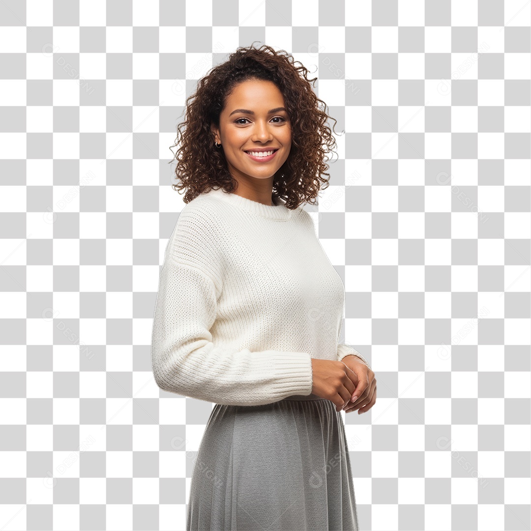 Mulher Modelo Fazendo Pose para Foto PNG Transparente