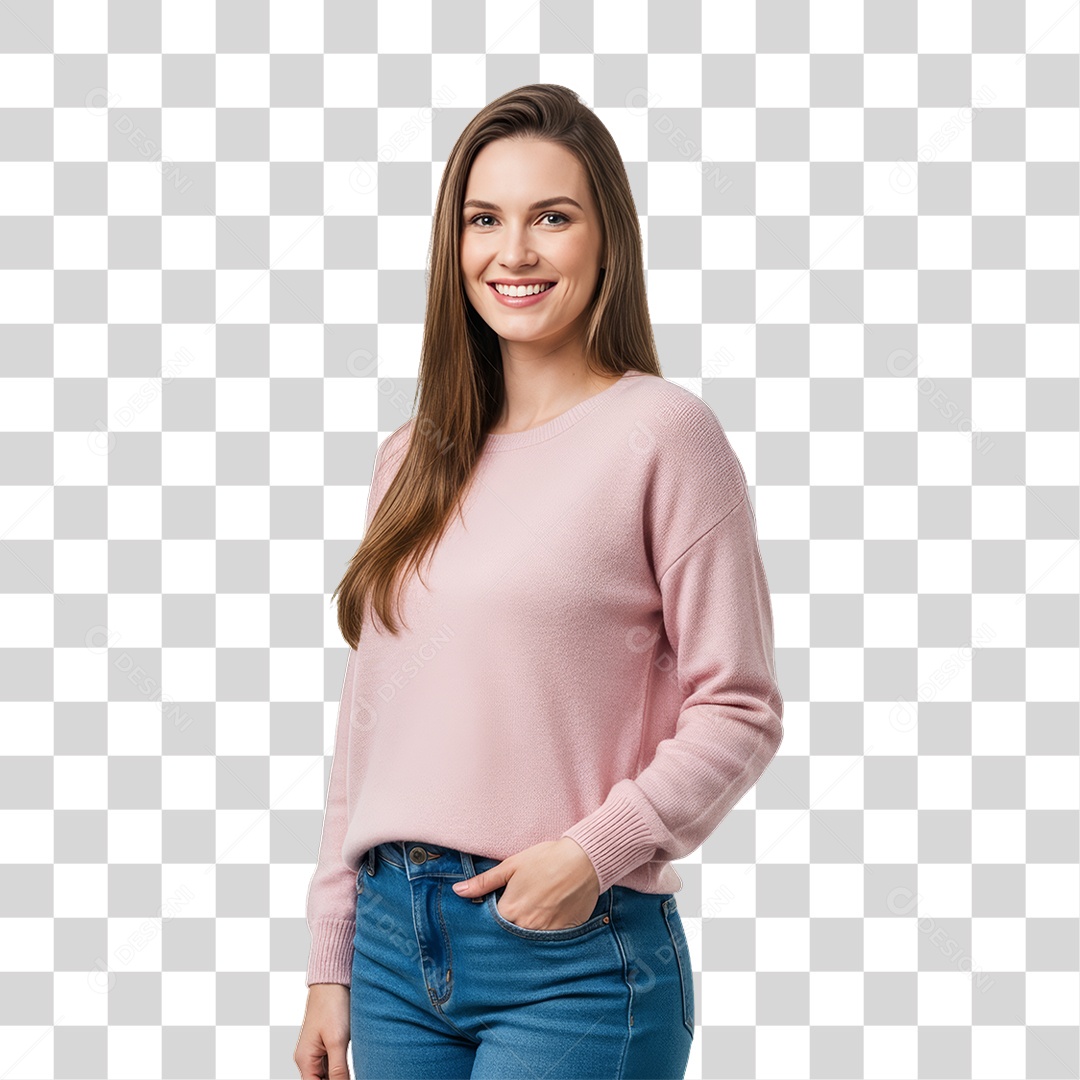 Mulher Modelo Fazendo Pose para Foto PNG Transparente