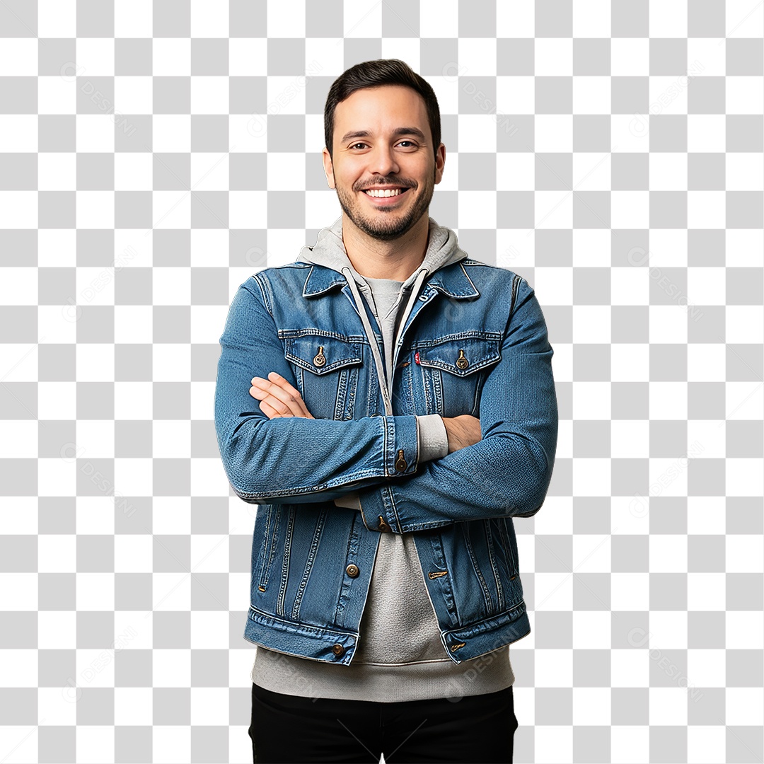 Homem Modelo Fazendo Pose para Foto PNG Transparente