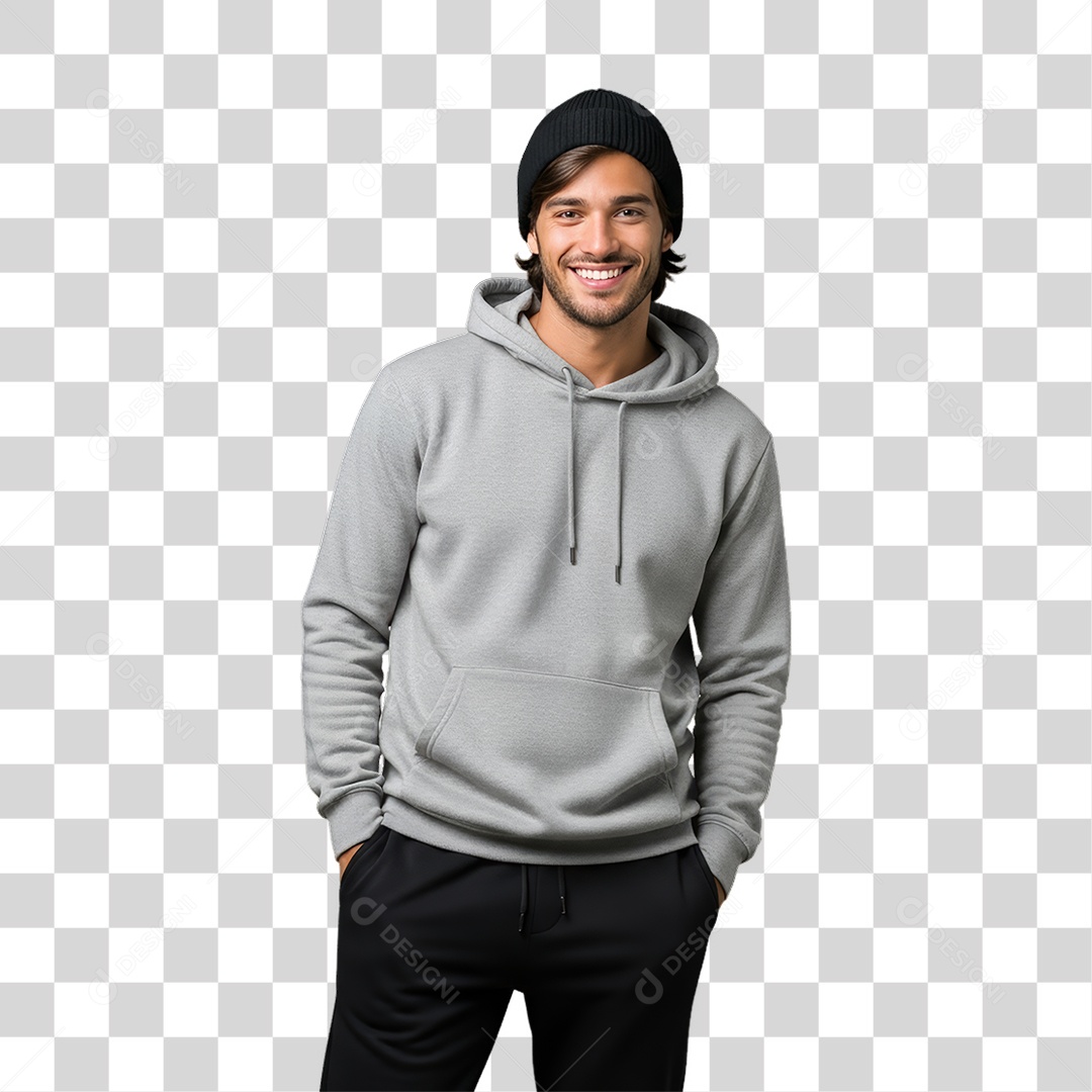 Homem Modelo Fazendo Pose para Foto PNG Transparente