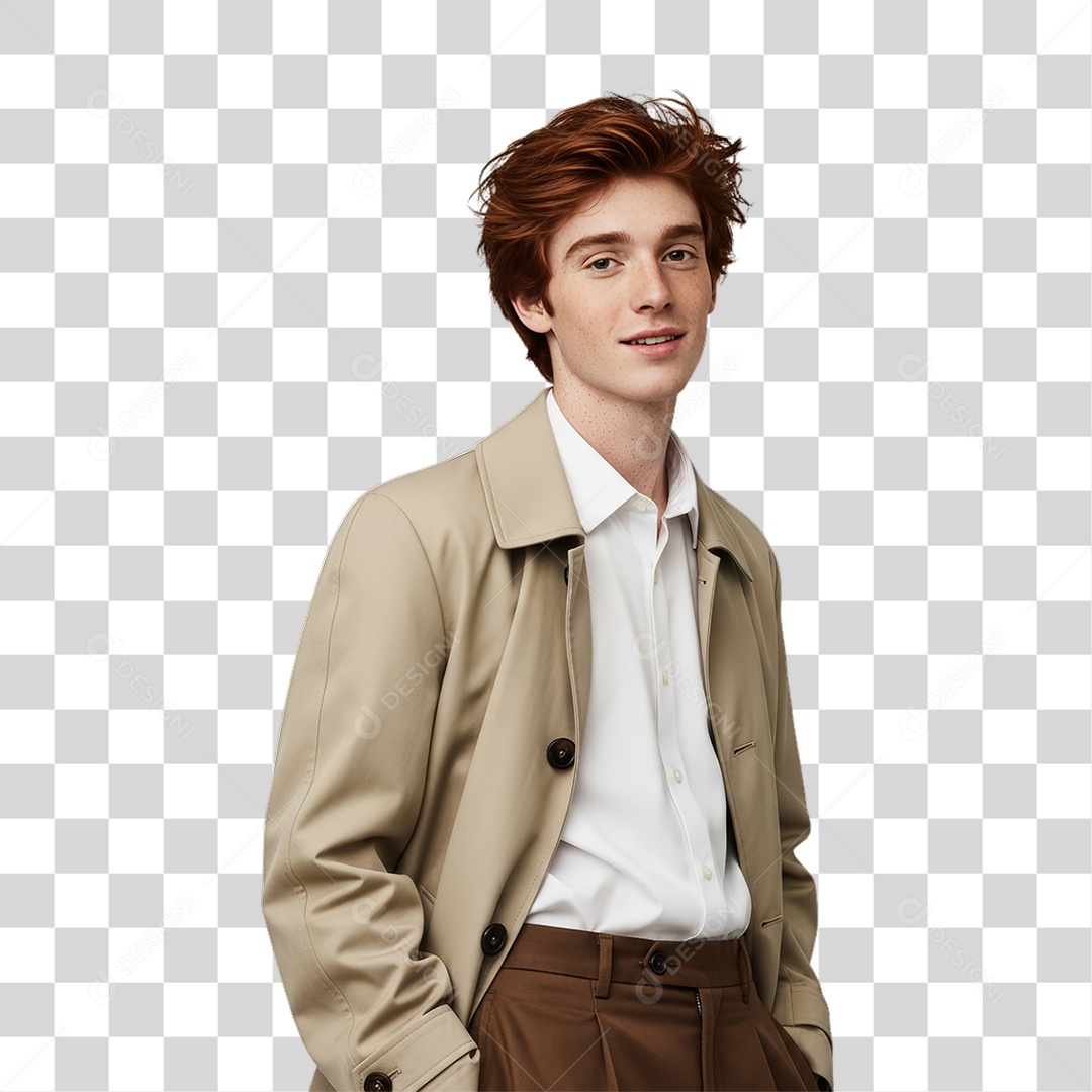 Homem Modelo Fazendo Pose para Foto PNG Transparente