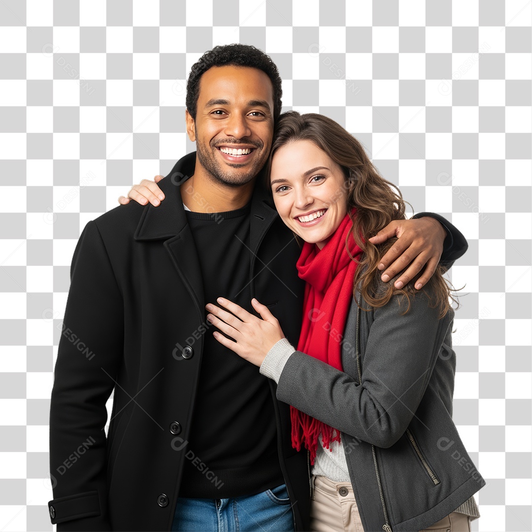Casal Modelo Fazendo Pose para Foto PNG Transparente