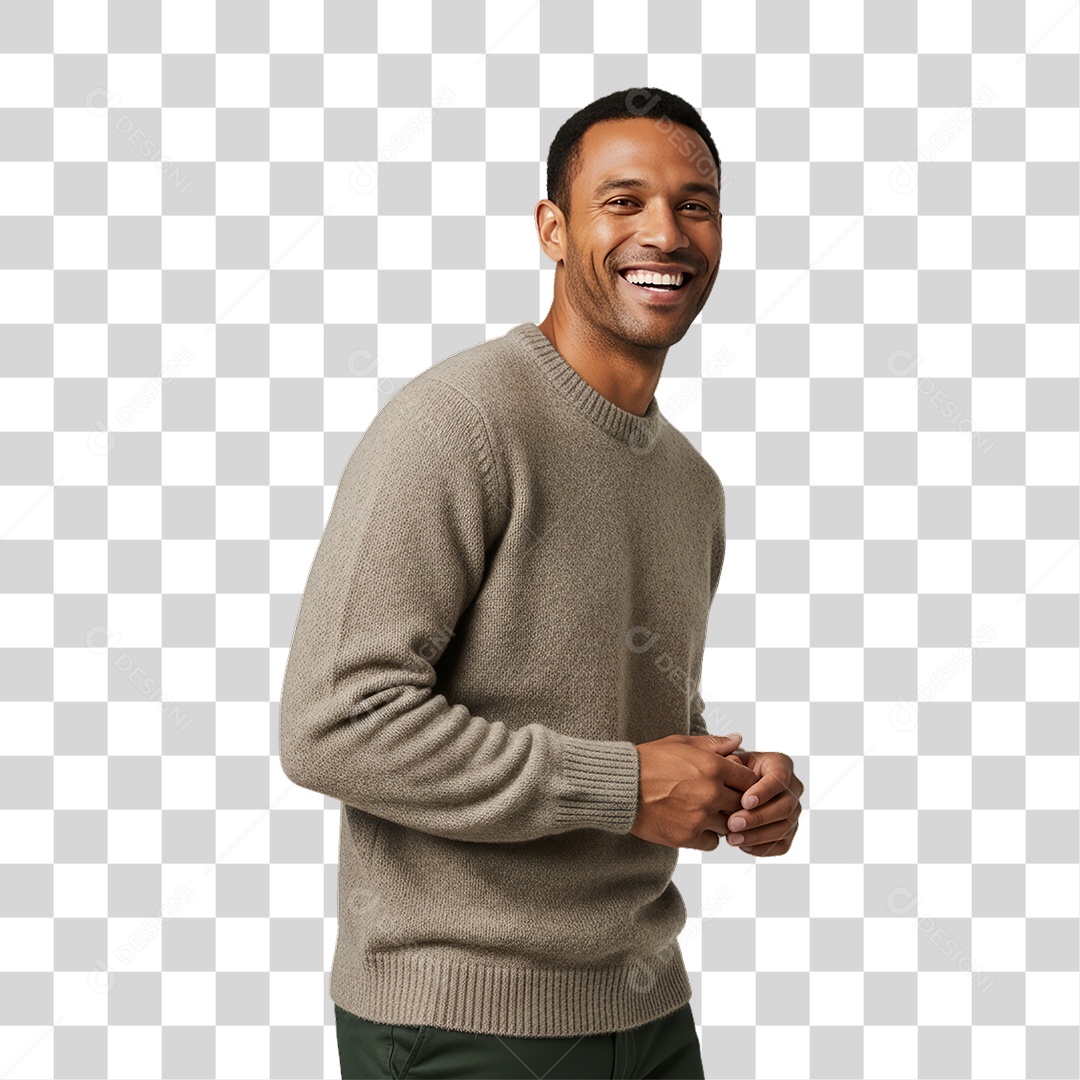 Homem Modelo Fazendo Pose para Foto PNG Transparente