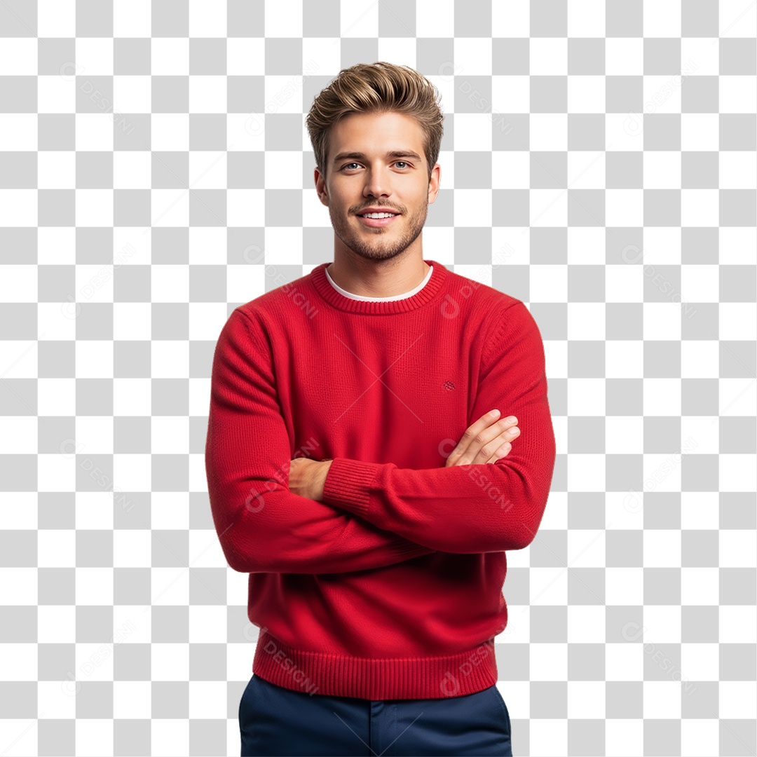 Homem Modelo Fazendo Pose para Foto PNG Transparente